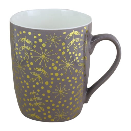 Cana ceramica de Craciun cu decoratiuni aurii 340 ml