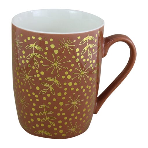 Cana ceramica de Craciun cu decoratiuni aurii 340 ml