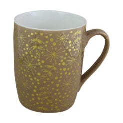 Cana ceramica de Craciun cu decoratiuni aurii 340 ml