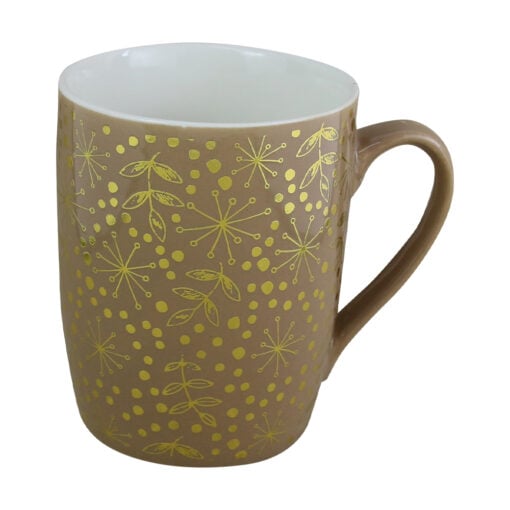 Cana ceramica de Craciun cu decoratiuni aurii 340 ml