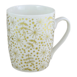 Cana ceramica de Craciun cu decoratiuni aurii 340 ml