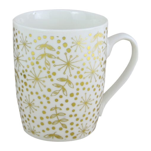 Cana ceramica de Craciun cu decoratiuni aurii 340 ml