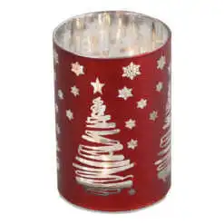 Lampa cilindrica din sticla cu lumini led 7x10 CM