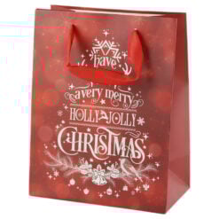 Punga cadou din hartie 18x23 CM "Holly Jolly Christmas"