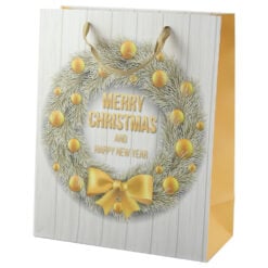 Punga cadou din hartie 26x32 CM "Merry Christmas & Happy New Year"