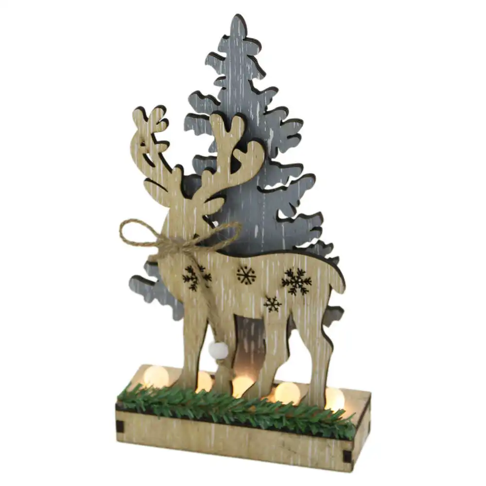 Decoratiune Craciun din lemn cu leduri Decoratiune Craciun din lemn cu leduri