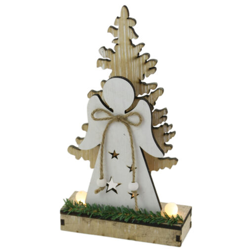 Decoratiune Craciun din lemn cu leduri