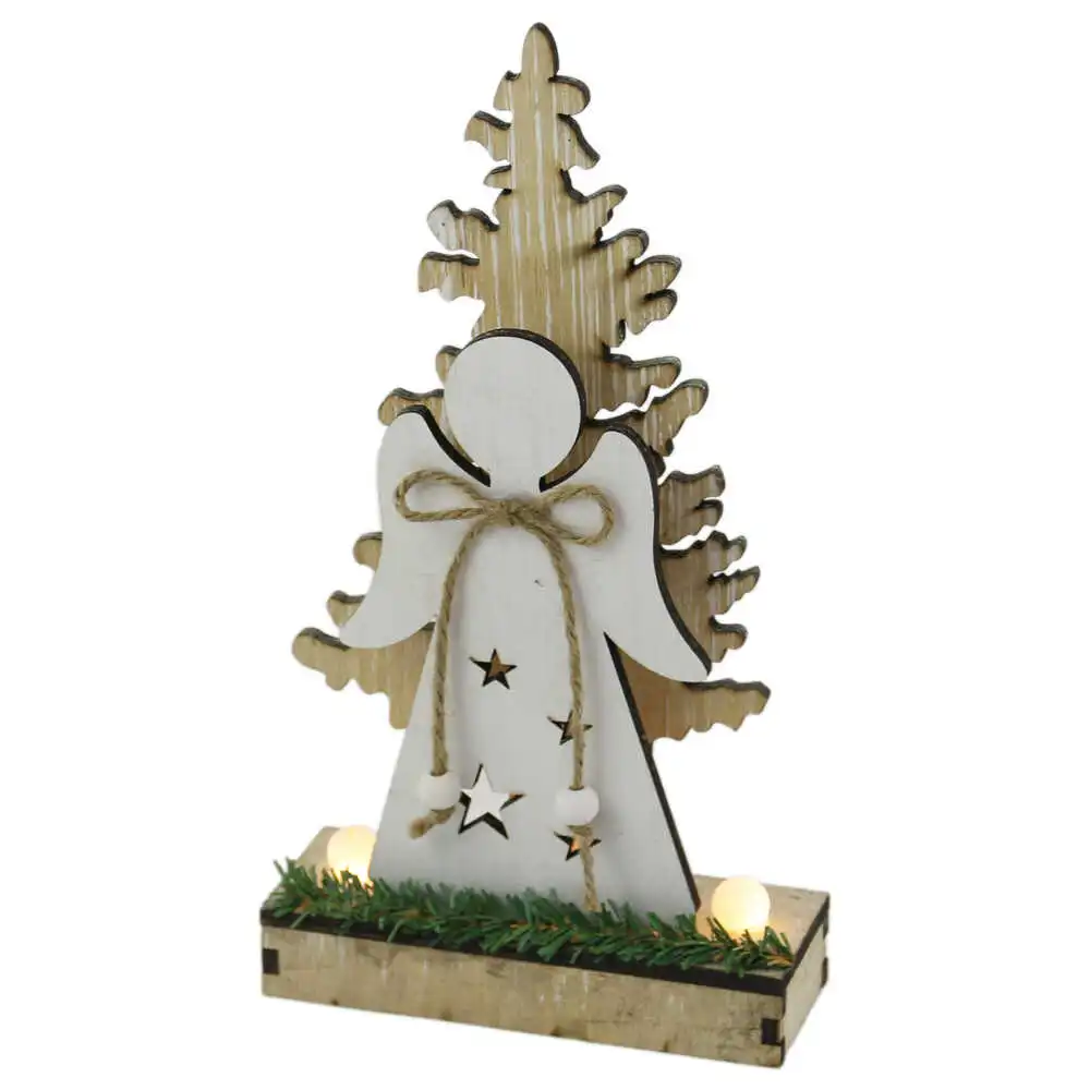 Decoratiune Craciun din lemn cu leduri Decoratiune Craciun din lemn cu leduri