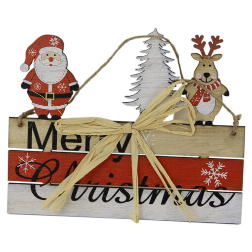 Decor pentru usa din lemn "Merry Christmas" 22x18 CM