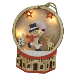 Ornament de brad cu led Om de zapada 9x12 CM