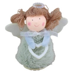 Figurina Craciun Ingeras  cu inimioara glitter 10 CM