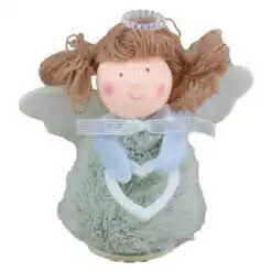 Figurina Craciun Ingeras cu inimioara glitter 10 CM