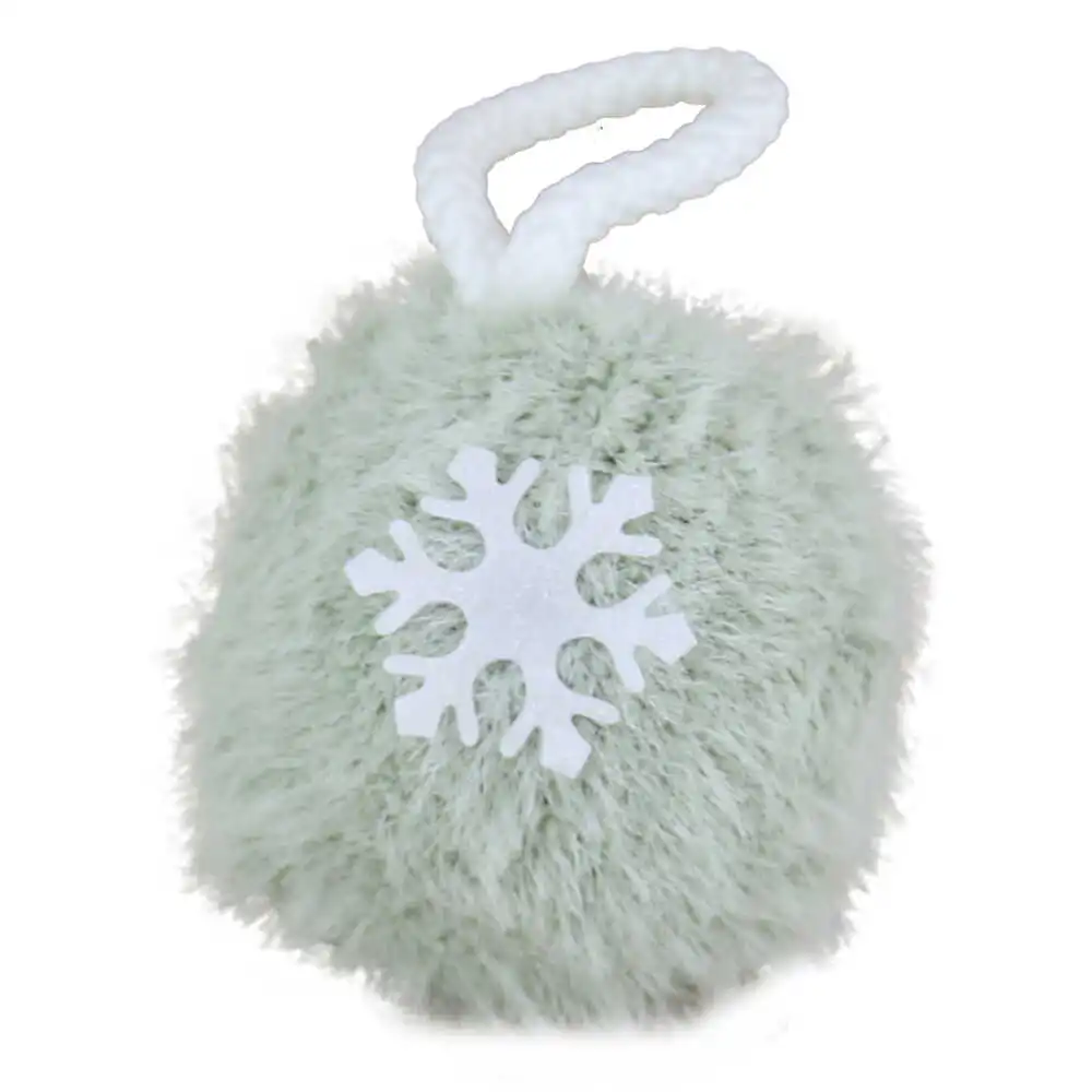 Glob pentru brad puf cu fulg de nea 6 CM Glob pentru brad puf cu fulg de nea 6 CM