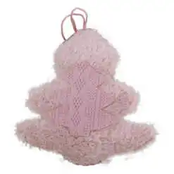 Ornament Craciun din blana artificiala Brad/Steluta Roz 15 CM