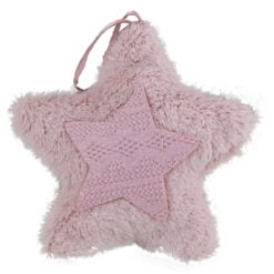 Ornament Craciun din blana artificiala Brad/Steluta Roz 15 CM