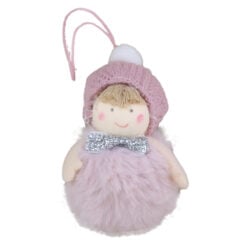 Ornament de brad Figurina puf cu caciula 8 CM