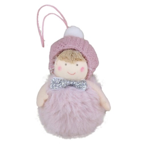 Ornament de brad Figurina puf cu caciula 8 CM