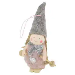 Ornament de brad Fetita cu bastoane schi 12 CM