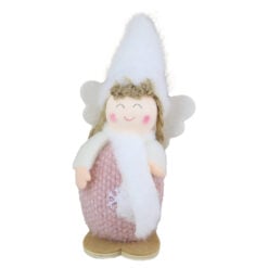 Figurina Craciun Ingeras cu caciula blana 13 CM