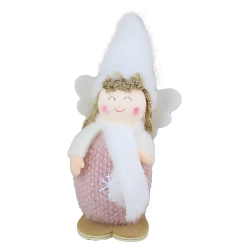 Figurina Craciun Ingeras cu caciula blana 13 CM