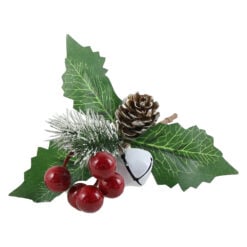 Pick creanga cu bobite rosii si clopotel 15 CM