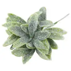 Pick decor cu frunze glitter verde 19 CM