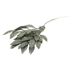 Pick creanga cu frunze glitter olive 30 CM