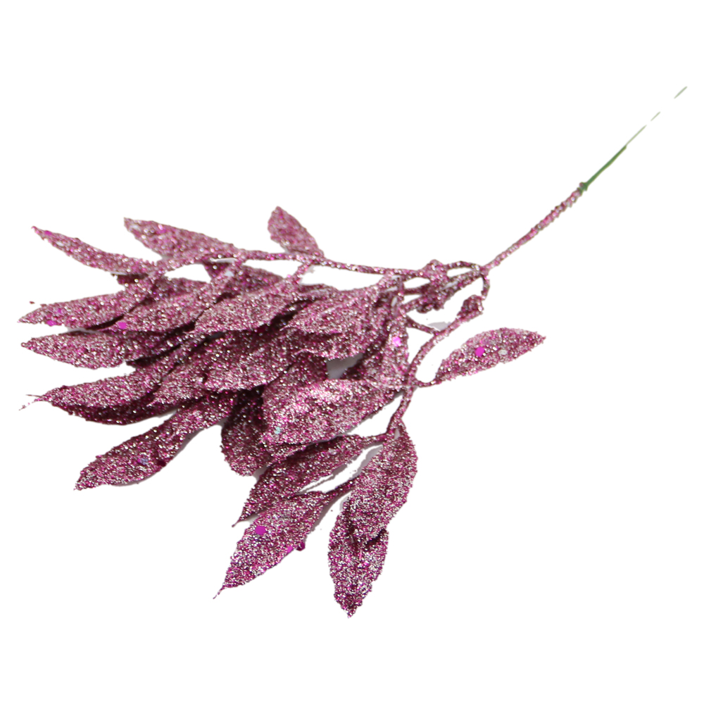Pick creanga cu frunze glitter ticlam 30 CM Pick creanga cu frunze glitter ticlam 30 CM