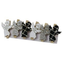 Set 6 cleme decorative Ingeras din lemn 4 CM