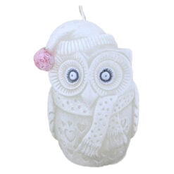 Lumanare de Craciun Bufnita cu glitter 10 CM