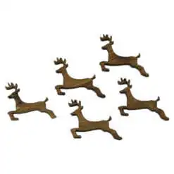 Set 5 decor craft Ren din lemn 4 CM