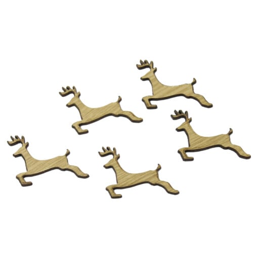 Set 5 decor craft Ren din lemn 4 CM