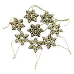 Set 8 ornamente de brad din lemn Fulg de nea 5.5 CM