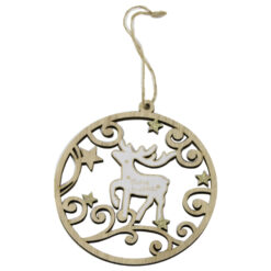 Ornament de brad din lemn Ren 13 CM