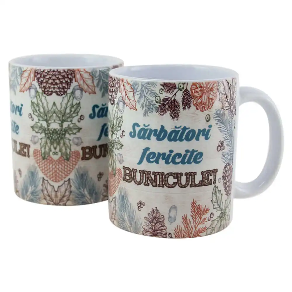Cana ceramica "Sarbatori fericite Bunicule!" 330 ml