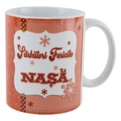 Cana ceramica "Sarbatori fericite Nasa!" 330 ml