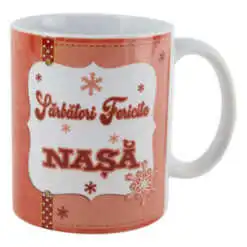 Cana ceramica "Sarbatori fericite Nasa!" 330 ml