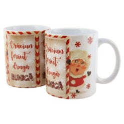 Cana ceramica "Craciun fericit draga Bunica" 330 ml