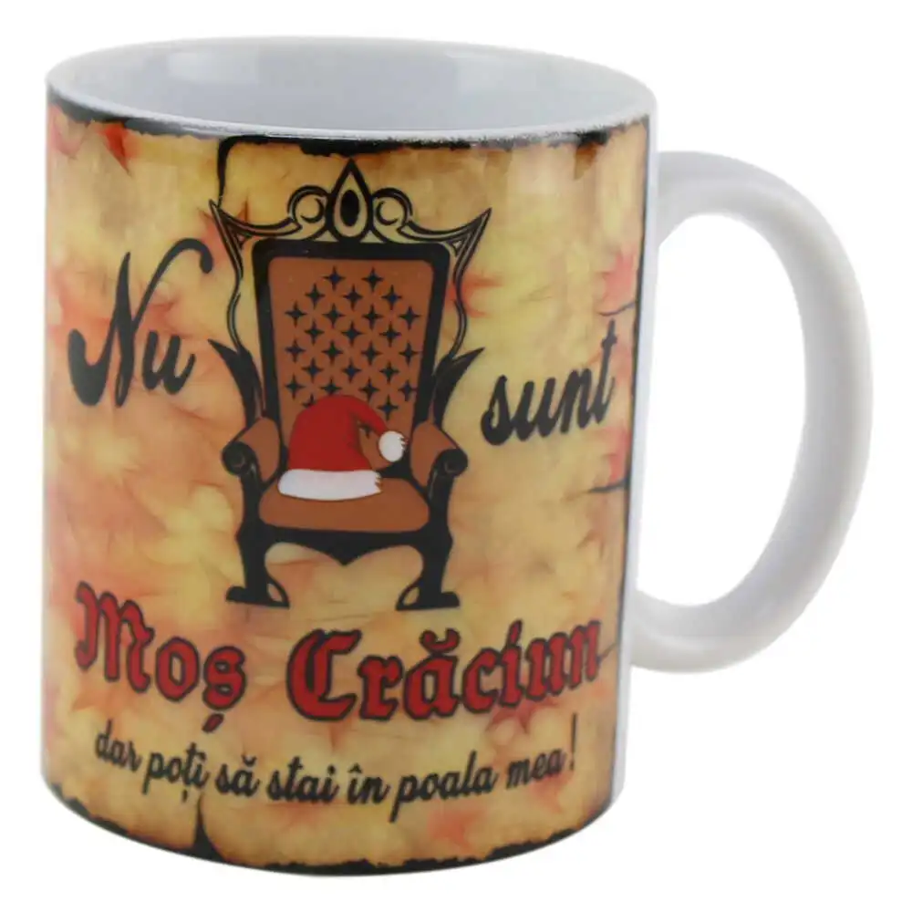 Cana ceramica "Nu sunt Mos Craciun..." 330 ml