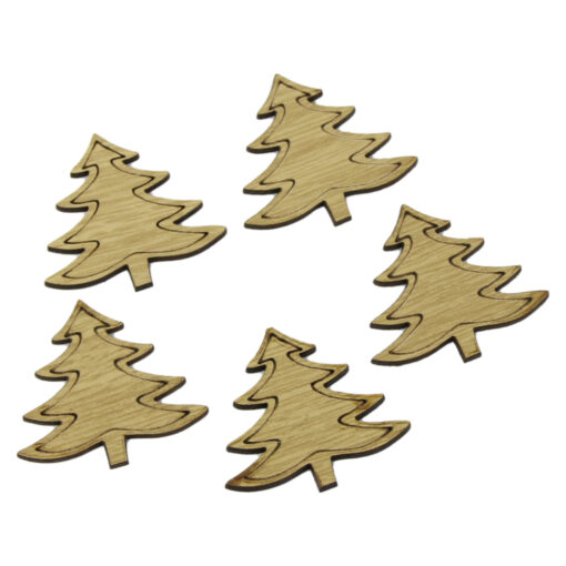 Set 5 decor craft Brad din lemn 4 CM