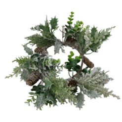 Coronita decorativa cu conuri inzapazite 36 CM