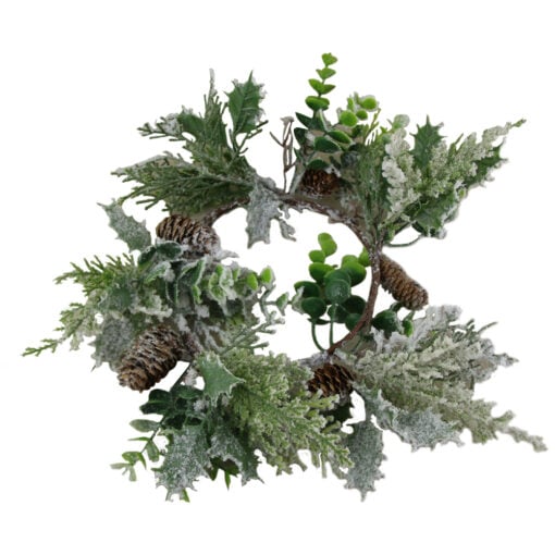 Coronita decorativa cu conuri inzapazite 36 CM