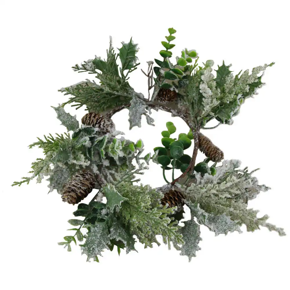 Coronita decorativa cu conuri inzapazite 36 CM