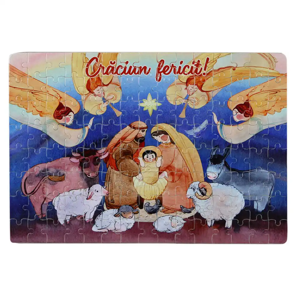 Puzzle 120 piese Craciun Fericit 29x20 CM