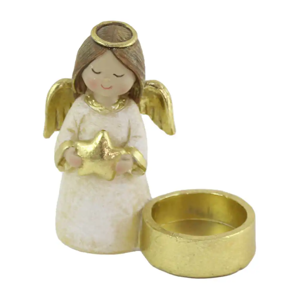 Figurina Ingeras cu candela din rasina 10x11 CM Figurina Ingeras cu candela din rasina 10x11 CM