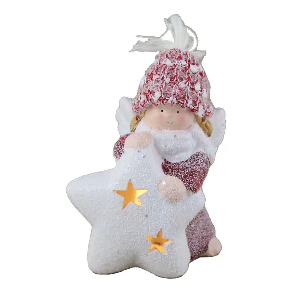 Figurina Ingeras cu led din ceramica 15 CM