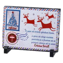 Placa ardezie Carte Postala "Craciun Fericit!" 19x14 CM