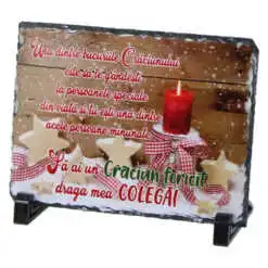 Placa ardezie "Craciun Fericit