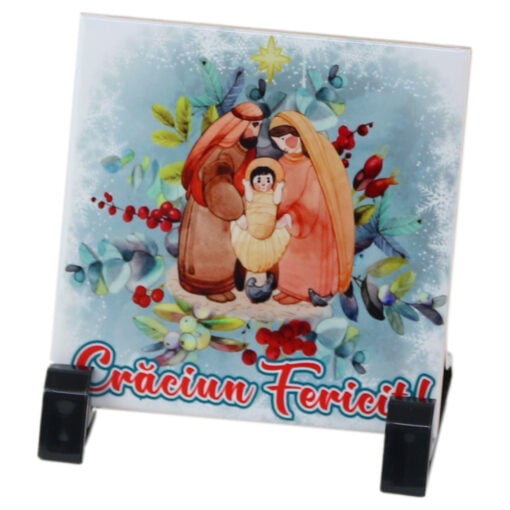 Placa decorativa "Craciun Fericit!" 10x10 CM