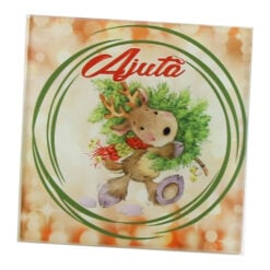 Suport pahar din sticla Ren 10x10 CM - Zambeste/Crede/Iubeste/Ajuta